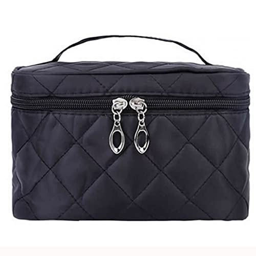 Frauen Reisen Kosmetik Gitter Reißverschluss Männer Make-up Taschen Organizer Schönheit Kulturbeutel Waschen Make-up-Kits Fall (Farbe: Schwarz, Größe: 22 * 8 * 15 cm) von XINYUES