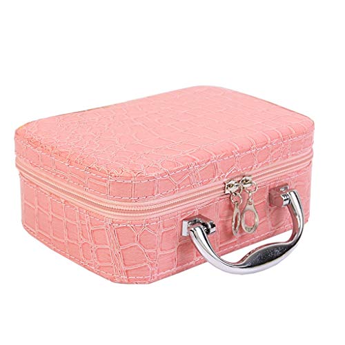 Make-up-Koffer für Damen, Kosmetikerinnen, Kosmetiktasche, Reise-Organizer, Beauty-Box, Kosmetik, Schmuck, Werkzeugkasten 2020 (Farbe: Rosa) von XINYUES