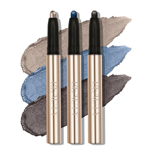 3PCS Lidschatten-Stift-Set, Mehrfarbig, Wasserdichtes Cremiges Langanhaltendes Augen-Makeup, Natürliche & Schimmernde Farbtöne Konturen-Stift, Frauen-Make-up-Set (#F) von XINYUNXIN