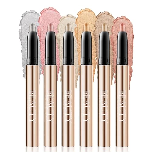 6PCS Lidschatten-Stift-Set, Mehrfarbig, Wasserdichtes Cremiges Langanhaltendes Augen-Makeup, Natürliche & Schimmernde Farbtöne Konturen-Stift, Frauen-Make-up-Set (#A) von XINYUNXIN