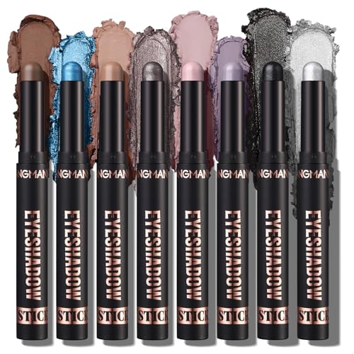 8PCS Lidschatten Stick Weiche Cremige Matte Schimmer Lidschatten Bleistift Crayon Hervorhebung Pigmentierter glänzender Lidschatten Bleistift Wasserdichter Classy Schimmer Lidschatten Sticks Set (C) von XINYUNXIN