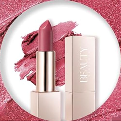 Beauty Searcher Metallisch glänzender Lippenstift Lippen-Makeup für Frauen Samtmatte Lippenstifte Feuchtigkeitsspendendes No-Stick Cup Lip Makeup wasserfester glänzender Lipgloss(Love Burgundy) von XINYUNXIN