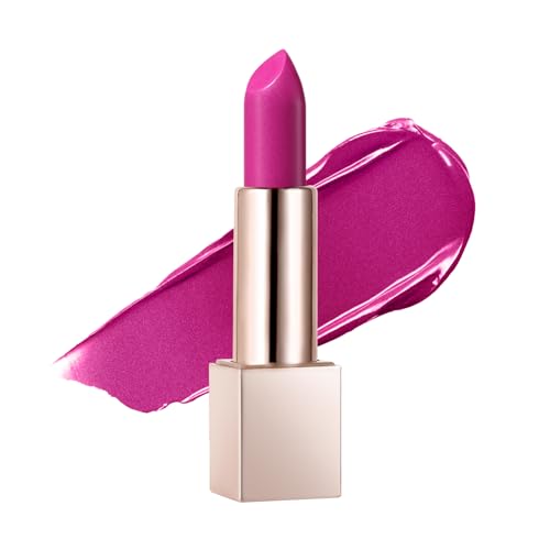 Beauty Searcher Metallisch glänzender Lippenstift Lippen-Makeup für Frauen Samtmatte Lippenstifte Feuchtigkeitsspendendes No-Stick Cup Lip Makeup wasserfester glänzender Lipgloss(Pink Lady) von XINYUNXIN