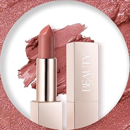 Beauty Searcher Metallisch glänzender Lippenstift Makeup für Frauen Samtmatte Lippenstifte Feuchtigkeitsspendendes No-Stick Cup Lip Makeup wasserfester glänzender Lipgloss(Honey Peach Coral) von XINYUNXIN