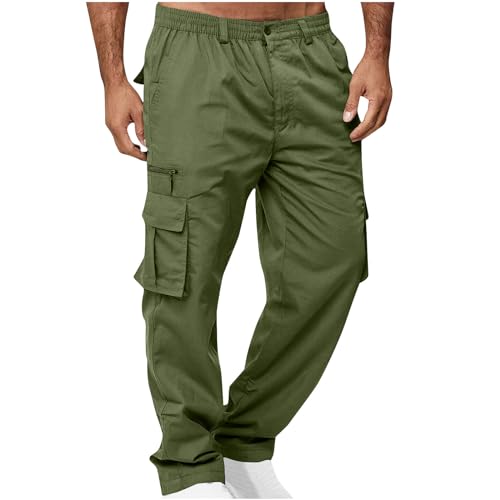 Geschenk für Freund Amazon Gutschein 20 Euro, Sommerhose Herren Lang Cargohose Herren Hosen Herren Outdoor Hosen für Herren Button-Reißverschluss Multi-Pocket Straight Cargo Hose Freizeithose Herren von XINYUNZU