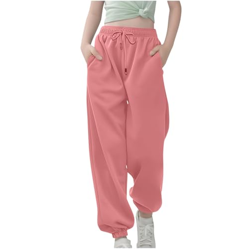 Jogginghose Jungen Mädchen Jogging Hose Elastische Taille Sporthose Trainingshose Kinder Sweatpants Track Pants Outdoorhose Frühling Freizeithose Angebote des Tages Heute Wassermelonenrot 140 von XINYUNZU