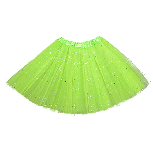 Mädchen Tüllrock Tütü Star Glitzer Rock Tutu Ballettrock Prinzessin Minirock Tüll Rock Glitzerrock Tanzrock Karneval Party Röcke für Mädchen Partykleid Warehouse Deals Angebote Grün 3–9 Jahre von XINYUNZU