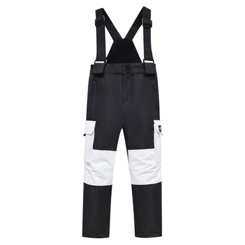 Schneehose Kinder Verdicke Baumwolle Skihose Warm Wasserdicht Winddicht Regenträgerhose Ski Matschhose Sporthose Outdoorhose Winter Thermohose Winterhose Jungen Mädchen Deals Of The Day Schwarz 160 von XINYUNZU