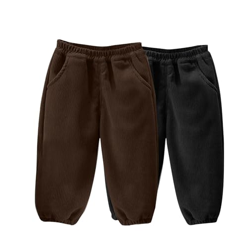 XINYUNZU 2er Pack Jungen Cordhose Kinder Jogginghose Jogger Pants Boy Sweathose Sporthose Lässige Hose Thermohose Winterhose Outdoor Hosen für 3-10 Jahre Alt Angebote Braun 3 Jahre von XINYUNZU