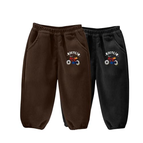XINYUNZU 2er Pack Jungen Cordhose Kinder Jogginghose Jogger Pants Boy Sweathose Sporthose Lässige Hose Thermohose Winterhose Outdoor Hosen für 3-10 Jahre Alt Outlet Braun 3 Jahre von XINYUNZU