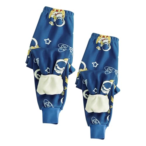 XINYUNZU 2er Pack Thermohose Kinder Baumwolle Gefütterte Hose Winterhose Kuschel Jogginghose Thermo Leggings Freizeithose Sporthose Casual Fleecehose Warme Hosen für Jungen und Mädchen Blau 9 Jahre von XINYUNZU