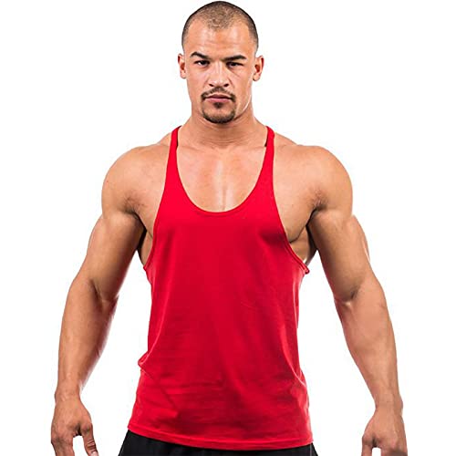 XINYUNZU Amazon Outlet Shop Tank Top Herren Unterhemd Ärmellose Muskelshirts Unterhemden Tanktop Ärmellos Sport Shirt Männer Bodybuilding Gym Shirt Base Achselshirts Trägershirt Rot XL von XINYUNZU