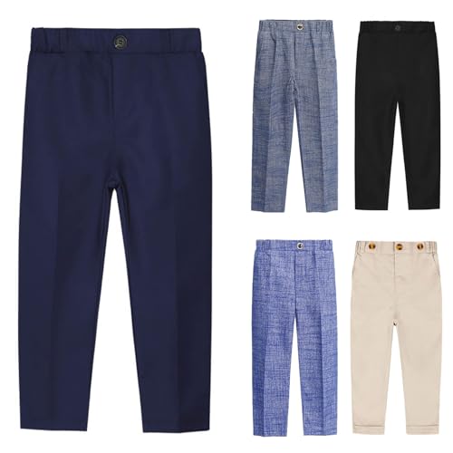 XINYUNZU Anzughose Jungen Regular Fit Lässigen Hose Elastische Taille Freizeithose Kinder Kleidung Casual Pants Trouser Outdoor Hosen für Jungs 1-13 Jahre Alt Sale Schwarz 2-3 Jahre von XINYUNZU