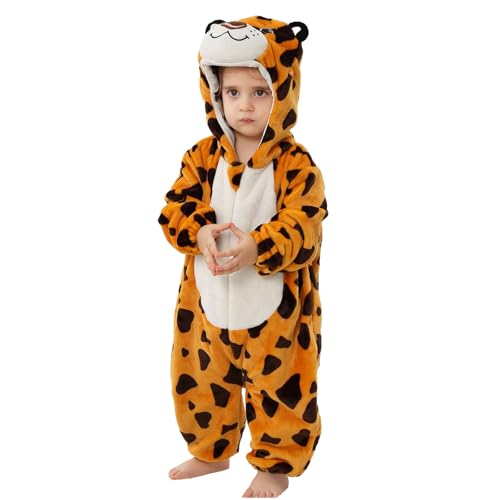XINYUNZU Baby Overall Winter Strampler Flanell Schlafoverall Kinder Tier Overall Kuschel Schlafanzug Fleece Pyjama Cute Jumpsuit Onesie Warm Babykleidung Jungen Mädchen Sale Angebote Orange 2 Jahre von XINYUNZU