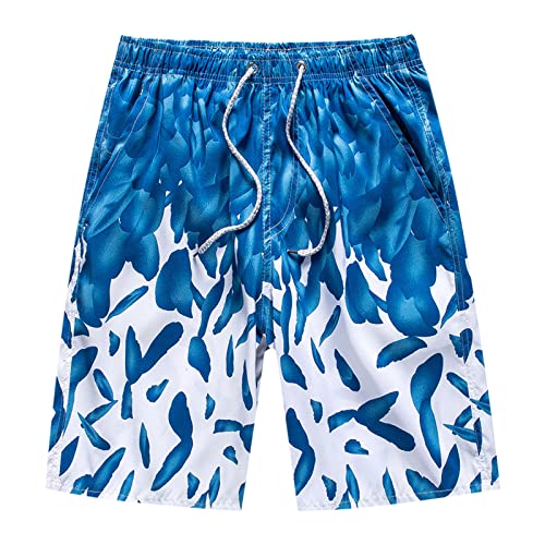 XINYUNZU Deals of The Day Herren Badehose Schnelltrocknend Badeshorts Boardshorts Männer Schwimmhose Kurz Strand Shorts Sommer Badehosen für Herren Kurze Hose Hellblau XXL von XINYUNZU