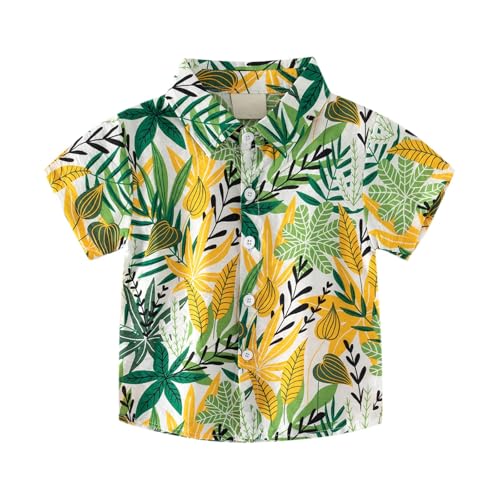 XINYUNZU Hawaii Hemd Jungen Baumwolle Leichte Sommerhemd Kurzarmhemd Button Down Hemd Boys Shirt Freizeithemd Outdoor Hemden für Kinder Warehouse Deals Angebote Mehrfarbig 100 von XINYUNZU