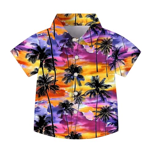 XINYUNZU Hawaii Hemd Kinder/Teenager Leichte Sommerhemd Kurzarm Hawaiihemd Button Down Kurzarmhemd Strandhemd Casual Shirt Freizeithemd Sommer Hemden für Jungen und Mädchen Mehrfarbig 10 Jahre von XINYUNZU