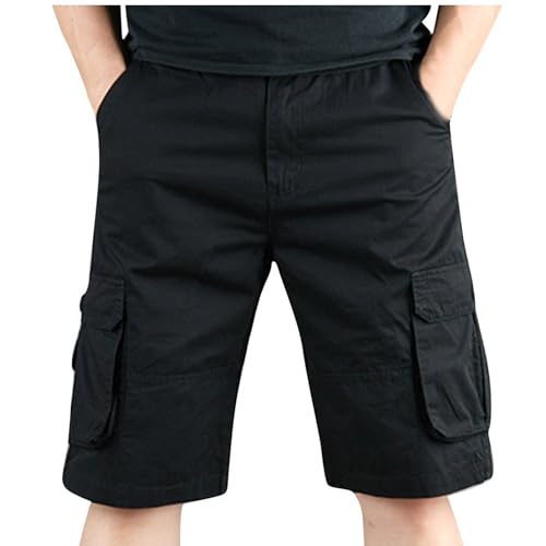 XINYUNZU Herren Chino Hose Cargo Shorts Sommer Kurze Freizeithose Mit Taschen Leicht Sommerhose Kurz Strandshorts Outdoorhose Männer Amazon Gutschein 10 Euro Schwarz XXL von XINYUNZU