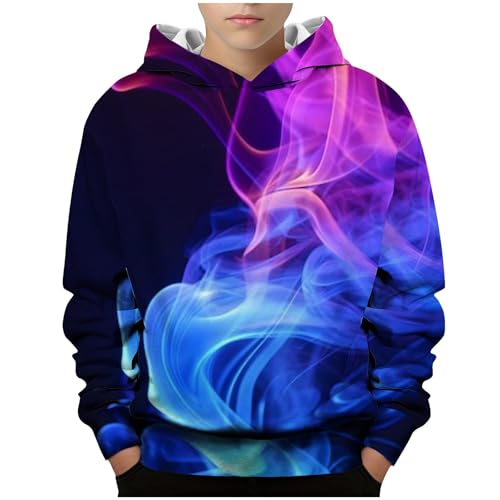 XINYUNZU Hoodie Jungen Sweatshirt mit Kapuze Kinder Langarmshirt Winter Hoodies Teenager Lässige Oberteile Pullover Top Coole Kapuzenpullover für 4-14 Jahre Alt Schwarz 160 von XINYUNZU