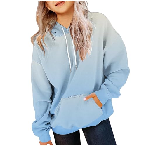 XINYUNZU Hoodie Mädchen Kapuzenpullover mit Taschen Casual Sweatshirt mit Kapuze Kinder Kleidung Kuschel Hoodie Pullover Sweatshirt Langarmshirts für 2-14 Jahre Alt Blau 7 Jahre von XINYUNZU