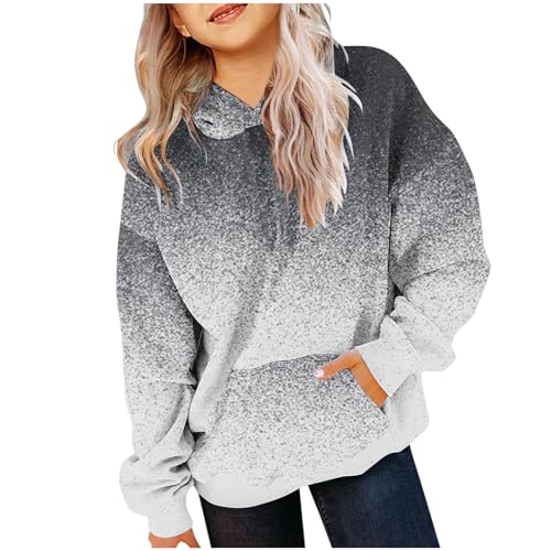 XINYUNZU Hoodie Mädchen Kapuzenpullover mit Taschen Casual Sweatshirt mit Kapuze Kinder Kleidung Kuschel Hoodie Pullover Sweatshirt Langarmshirts für 2-14 Jahre Alt Grau 5 Jahre von XINYUNZU