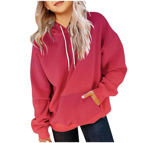 XINYUNZU Hoodie Mädchen Kapuzenpullover mit Taschen Casual Sweatshirt mit Kapuze Kinder Kleidung Kuschel Hoodie Pullover Sweatshirt Langarmshirts für 2-14 Jahre Alt Rot 9 Jahre von XINYUNZU