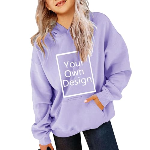 XINYUNZU Hoodie Mädchen Personalisiertes Kapuzenpullover mit Foto und Text, Kinder Sweatshirt mit Kapuze DIY Langarmshirt Bedrucken Geschenk, Individuelle Sweatshirts Outlet Shop Sale Lila 160 XINYUNZU Hoodie Mädchen Personalisiertes Kapuzenpullover mit Foto und Text, Kinder Sweatshirt mit Kapuze DIY Langarmshirt Bedrucken Geschenk, Individuelle Sweatshirts Outlet Shop Sale Lila 160 von XINYUNZU