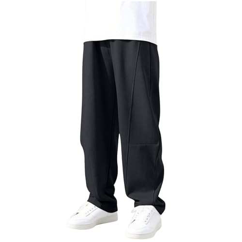 XINYUNZU Jogginghose Jungen Baumwolle Outdoor Hose Casual Sporthose Sweatpants Trackpants Boy Sweathose Einfarbig Freizeithose Mode Hosen für Kinder Herbst Winter Schwarz 5 Jahre von XINYUNZU