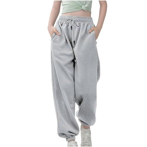 XINYUNZU Jogginghose Jungen Mädchen Jogging Hose Elastische Taille Sporthose Einfarbig Trainingshose Kinder Sweatpants Track Pants Outdoorhose Frühling Freizeithose Sale Grau 130 von XINYUNZU