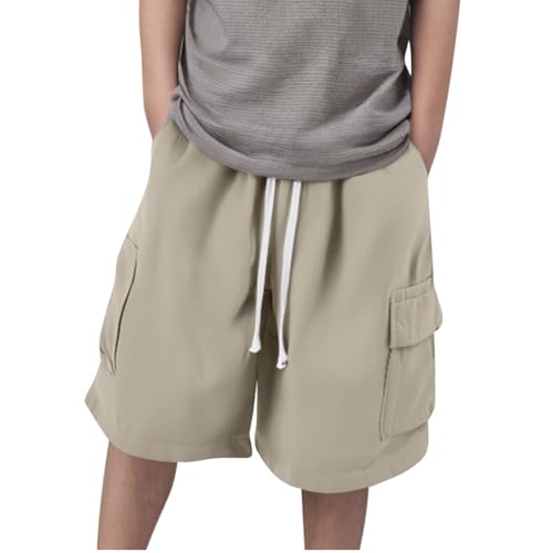 XINYUNZU Jungen Cargo Shorts Sommer Cargohose Kurz Baggy Elastische Taille Sport Shorts mit Tunnelzug Mode Sommerhose Kurz Freizeitshorts Outdoor Kurze Hosen für Kinder und Teenager Khaki 3XL XINYUNZU Jungen Cargo Shorts Sommer Cargohose Kurz Baggy Elastische Taille Sport Shorts mit Tunnelzug Mode Sommerhose Kurz Freizeitshorts Outdoor Kurze Hosen für Kinder und Teenager Khaki 3XL von XINYUNZU