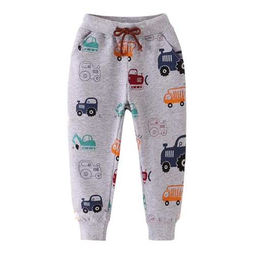 XINYUNZU Jungen Jogginghose Sporthose Kinder Jogger Hose Thermohose Sweathose Winterhose Trainingshose Sweatpants Freizeithose Outdoor Hosen für 1-7 Jahre Alt Angebote des Tages Heute Grau 5 Jahre von XINYUNZU