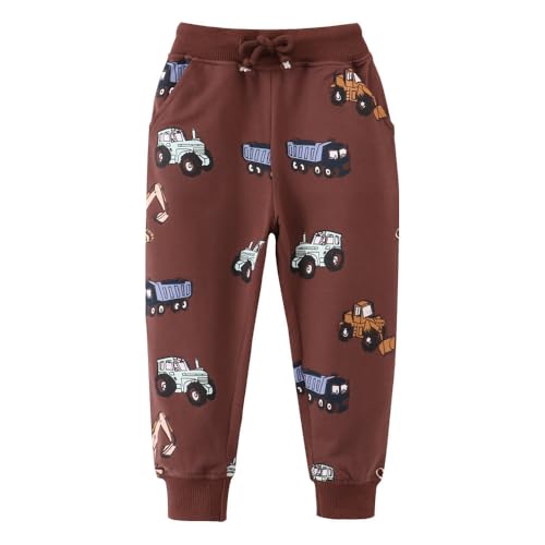 XINYUNZU Jungen Jogginghose Sporthose Kinder Jogger Hose Thermohose Sweathose mit Taschen Winterhose Trainingshose Sweatpants Freizeithose Outdoor Hosen für 1-7 Jahre Alt Blitzangebote Kaffee 5 Jahre von XINYUNZU