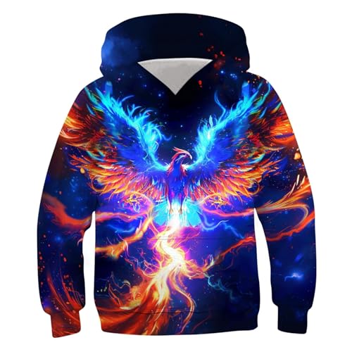 XINYUNZU Jungen Kapuzenpullover Mode 3D-Print Hoodie Sweatshirt mit Kapuze Teenager Sportshirt Langarm Kinder Kleidung Coole Hoodies Pullover Sweatshirts Herbst Winter Lila 9 Jahre von XINYUNZU