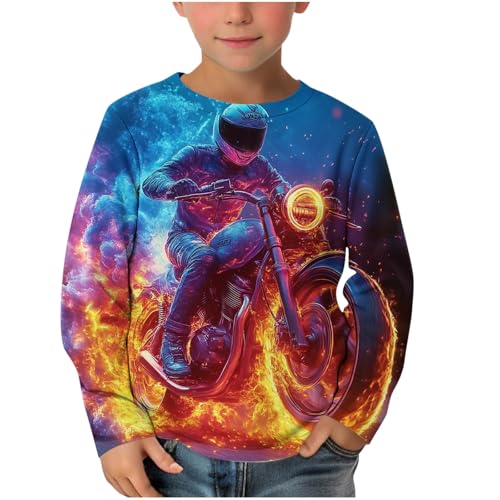 XINYUNZU Jungen Langarmshirt Coole T-Shirt Langarm 3D-Print Shirt Boys Casual Rundhal Mode Oberteile Longsleeve Pullover Top Kinder Outdoor Langarmshirts für Jungen Angebot des Tages Orange 13 Jahre XINYUNZU Jungen Langarmshirt Coole T-Shirt Langarm 3D-Print Shirt Boys Casual Rundhal Mode Oberteile Longsleeve Pullover Top Kinder Outdoor Langarmshirts für Jungen Angebot des Tages Orange 13 Jahre von XINYUNZU
