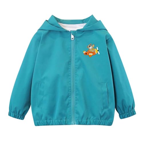 XINYUNZU Jungen Mädchen Softshelljacke Atmungsaktiv Windjacke Wasserdicht Leichte Übergangsjacke Freizeitjacke Outdoor Jacke Kapuzenjacke für Kinder Regenjacke Herbstjacke Grün 3 Jahre von XINYUNZU