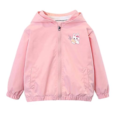 XINYUNZU Jungen Mädchen Softshelljacke Atmungsaktiv Windjacke Wasserdicht Leichte Übergangsjacke Freizeitjacke Outdoor Jacke Kapuzenjacke für Kinder Regenjacke Herbstjacke Rosa 5 Jahre von XINYUNZU