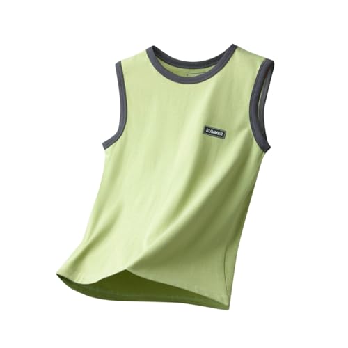 XINYUNZU Jungen Unterhemd Baumwolle Sport Tanktop Kinder Sommer Tank Top Boy Ärmellose Shirt Basic Tops Outdoor Oberteile Teenager Achselshirt Blitzangebote Grün 7 Jahre von XINYUNZU