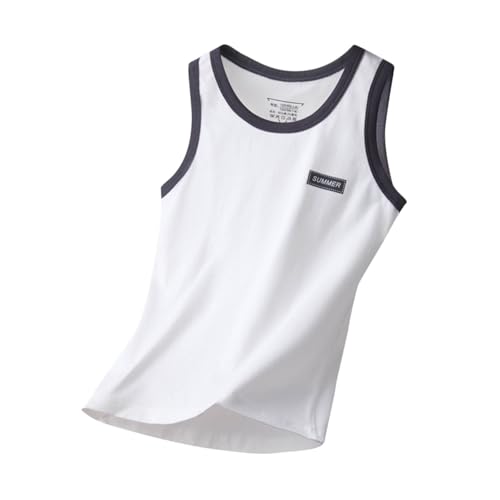 XINYUNZU Jungen Unterhemd Baumwolle Sport Tanktop Kinder Sommer Tank Top Boy Ärmellose Shirt Basic Tops Outdoor Oberteile Teenager Achselshirt Warehouse Deals Angebote Weiß 11 Jahre von XINYUNZU