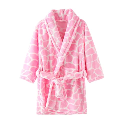 XINYUNZU Kinder Bademantel Baumwolle Jungen Mädchen Kuscheliger Hausmantel mit Taschen Nachthemd Morgenmantel Saunamantel Badeponcho Bathrobe Warm Kinderbademantel Outlet Shop Sale Rosa 11 Jahre von XINYUNZU