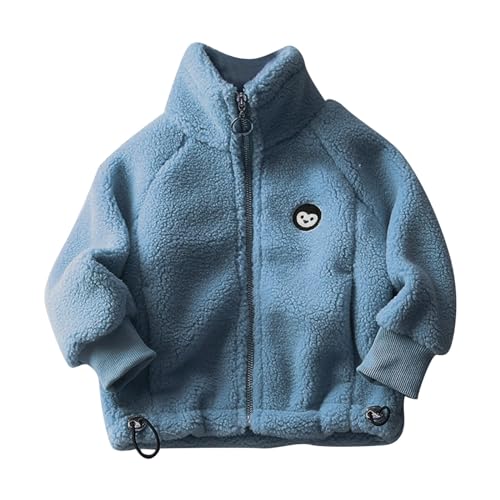 XINYUNZU Kinder Fleecejacke Winterjacke Warm Verdickte Fleece Jacke Kuscheljacke mit Reißverschluss Outdoor Jacken für Mädchen und Jungen 1-10 Jahre Alt Dunkelblau 2 Jahre von XINYUNZU