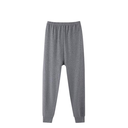 XINYUNZU Kinder Pyjama Hose Baumwolle Schlafhose Kuschelig Freizeithose Kuschelhose Jogginghose Warm Herbst Winter Gefütterte Hosen für Jungen und Mädchen 8-13 Jahre Alt Outlet Grau 10 Jahre von XINYUNZU