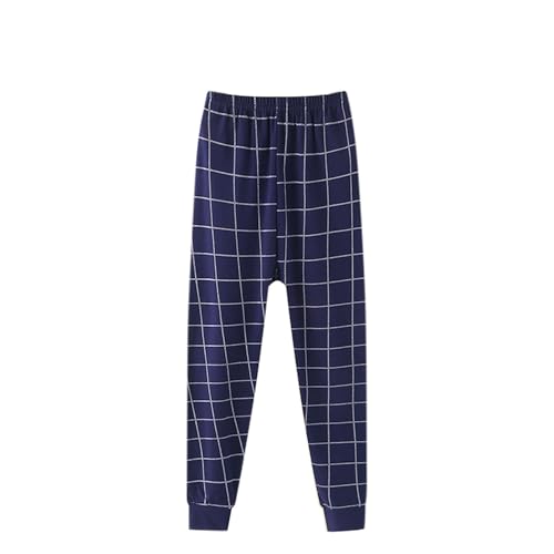 XINYUNZU Kinder Pyjama Hose Baumwolle Schlafhose Kuschelig Freizeithose Kuschelhose Jogginghose Warm Herbst Winter Gefütterte Hosen für Jungen und Mädchen Sale Angebote Dunkelblau 12 Jahre von XINYUNZU