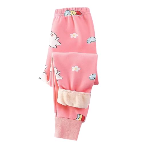 XINYUNZU Kinder Thermohose Gefütterte Hose Winterhose Kuschel Jogginghose Thermo Leggings Elastische Taille Sporthose Warme Hosen für Jungen und Mädchen 1-13 Jahre Alt Rosa 12 Jahre von XINYUNZU