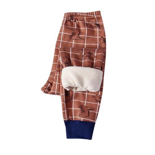 XINYUNZU Kinder Thermohose Gefütterte Hose Winterhose Kuschel Jogginghose Warm Thermo Leggings Elastische Taille Sporthose Warme Hosen für Jungen und Mädchen Kaffee 100 von XINYUNZU