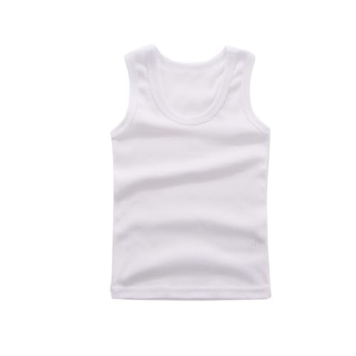 XINYUNZU Kinder Unterhemd Baumwolle Sommer Ärmellose Shirt Tank Top Einfarbig Casual Tanktop Unterwäsche Unisex Tops für Mädchen und Jungen Blitzangebote des Tages Weiß 11 Jahre von XINYUNZU