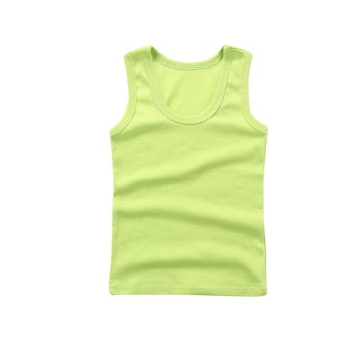 XINYUNZU Kinder Unterhemd Baumwolle Sommer Ärmellose Shirt Tank Top Einfarbig Casual Tanktop Unterwäsche Unisex Tops für Mädchen und Jungen Sale Grün 9 Jahre von XINYUNZU
