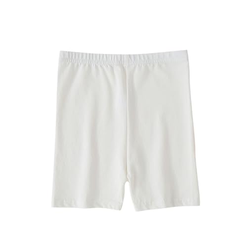XINYUNZU Kurze Leggings Mädchen Baumwolle Radlerhose Sommer Dünne Hose Kurz Einfarbige High Waist Shorts Bequeme Hosen Unterrock Kinder Teenager Weiß 3-4 Jahre von XINYUNZU