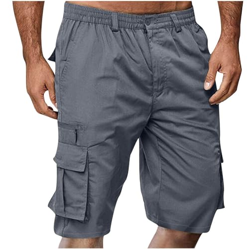 XINYUNZU Last Minute Angebote Gutschein 20 Euro Kurze Hosen Herren Cargohose Kurz Sommer Cargo Shorts Herren Outdoor Hosen für Männer Kurze Freizeithose Leichte Sommerhose Trainingshose Kurz Gray M von XINYUNZU