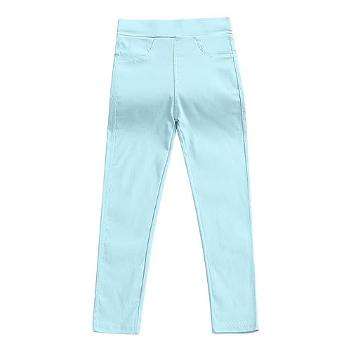 XINYUNZU Leggings Mädchen Thermoleggings Thermohose Kinder Sporthose Sport Leggings Gefütterte Hose Einfarbig Girls Pants Mode Hosen 3-10 Jahre Alt Blitzangebote des Tages Hellblau 5–6 Jahre von XINYUNZU