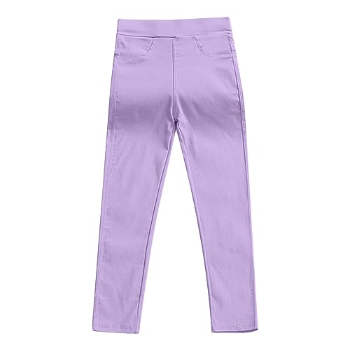 XINYUNZU Leggings Mädchen Thermoleggings Thermohose Kinder Sporthose Sport Leggings Gefütterte Hose Einfarbig Girls Pants Mode Hosen 3-10 Jahre Alt Warehouse Deal Lila 7–8 Jahre von XINYUNZU